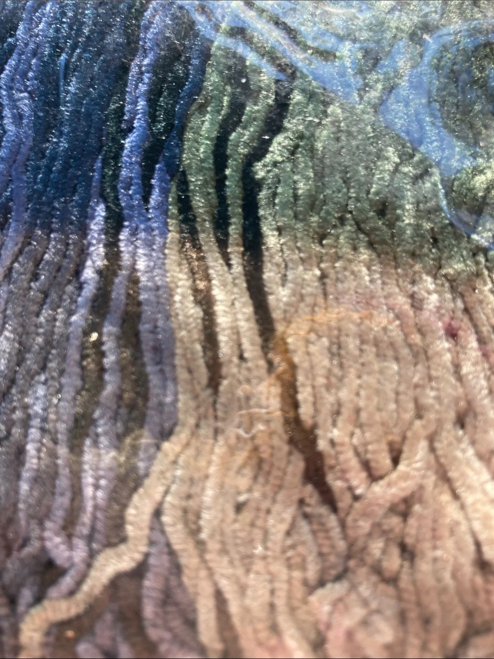 belk Home Accents Essentials Rayon Chenille Throw - Blue Green Tan